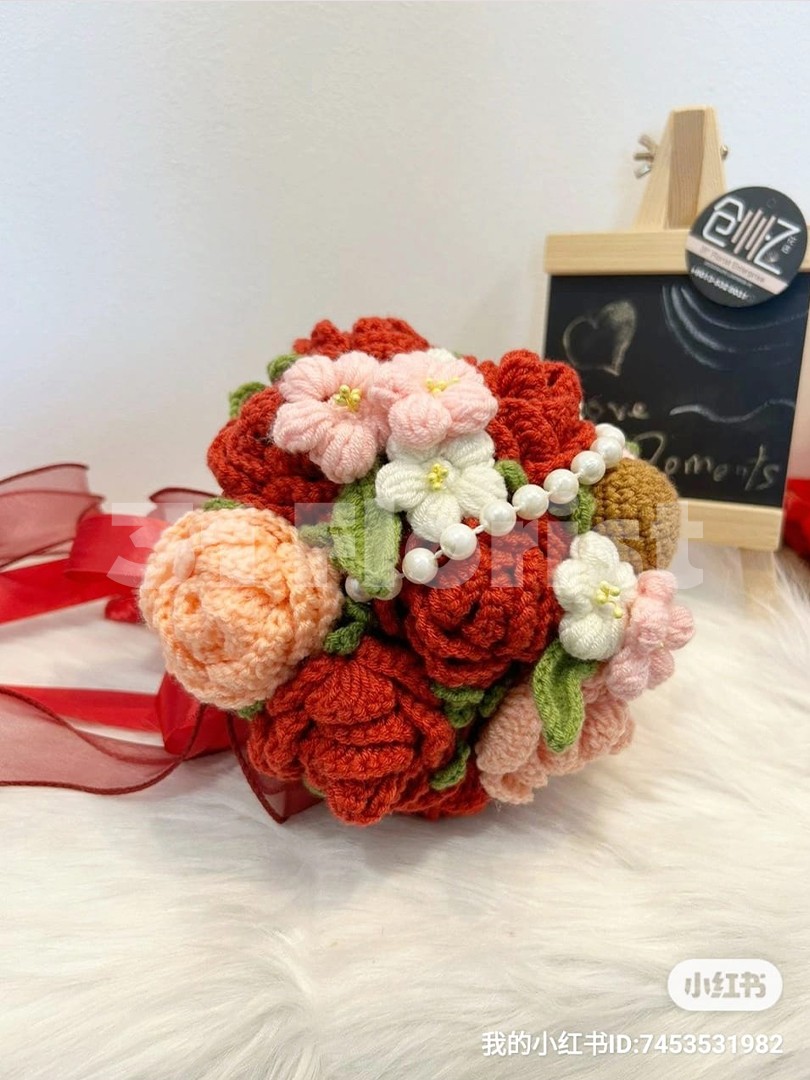[Pre Order]红色系手工针织手捧花